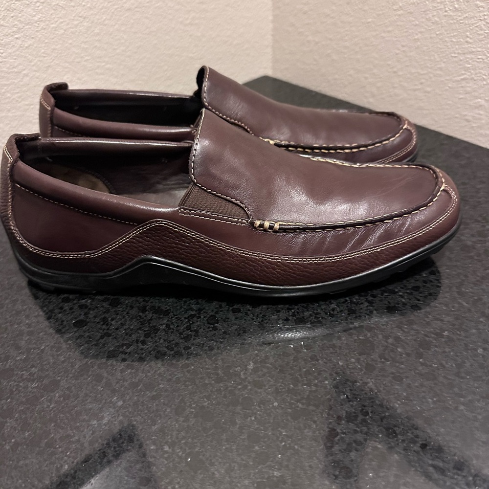 Cole Haan Men's Brown Leather Slip-On Driving Loafers